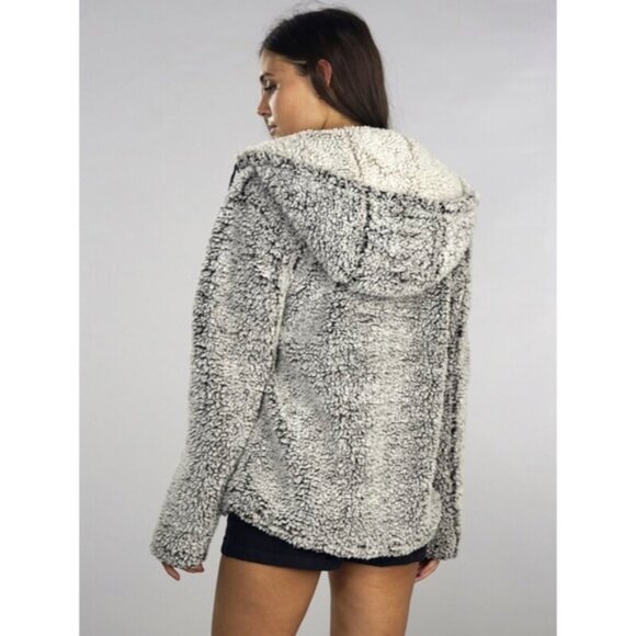 Thread & Supply Gray Brandon Sherpa Zip up Hoodie Jacket - Picture 2 of 8